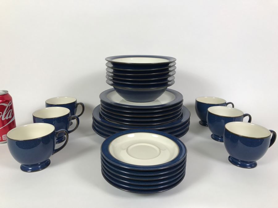 DENBY England Blue And White Dinnerware Stoneware ~27 Pieces [Photo 2]