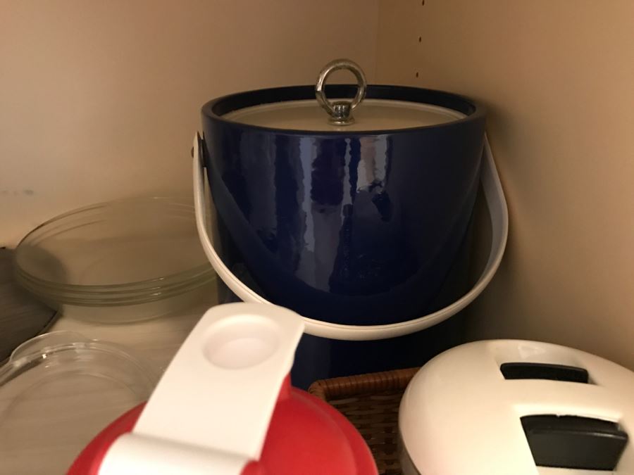 Various Kitchen Appliances, Cookware, Corningware, Hand Painted Pig - Everything Shown On 4 Shelves [Photo 7]