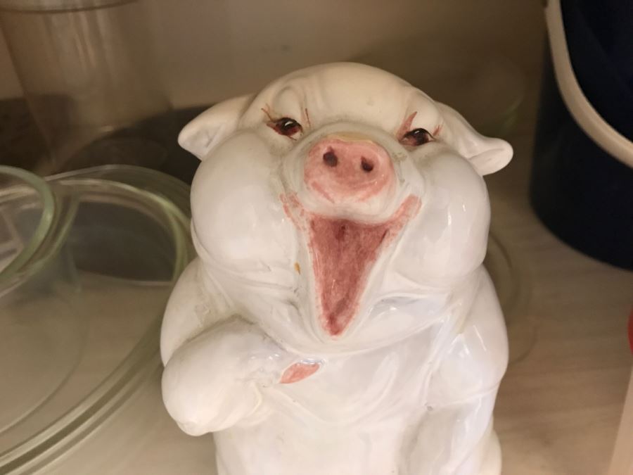 Various Kitchen Appliances, Cookware, Corningware, Hand Painted Pig - Everything Shown On 4 Shelves [Photo 4]