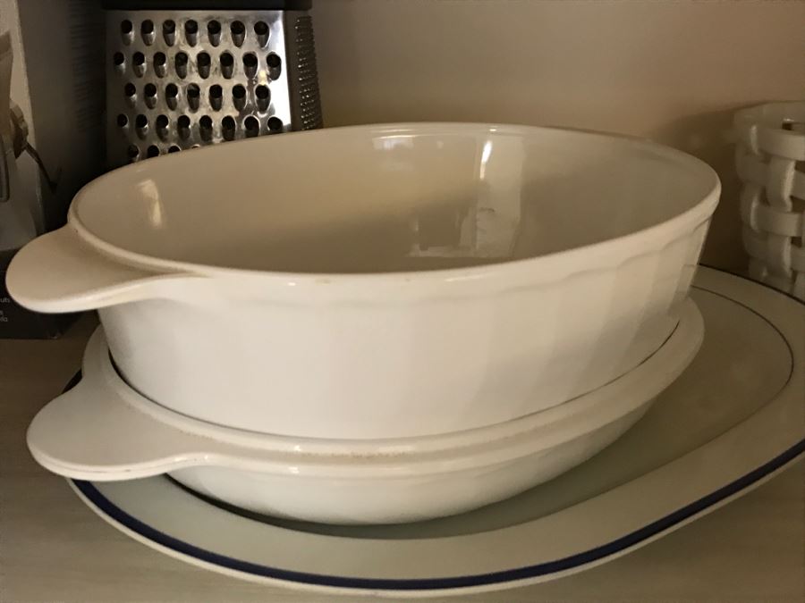 Various Kitchen Appliances, Cookware, Corningware, Hand Painted Pig - Everything Shown On 4 Shelves [Photo 28]