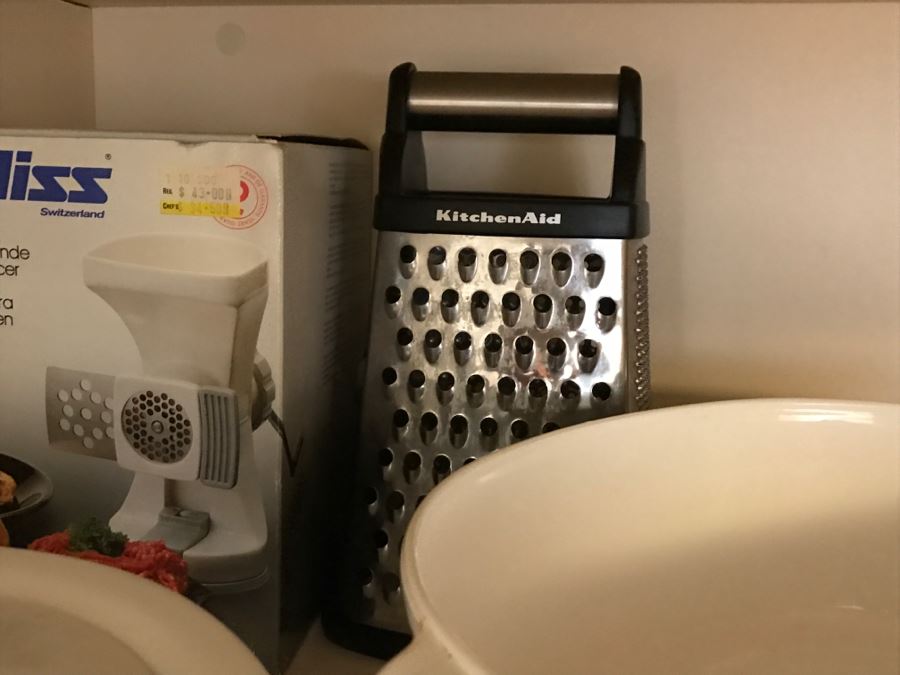 Various Kitchen Appliances, Cookware, Corningware, Hand Painted Pig - Everything Shown On 4 Shelves [Photo 30]