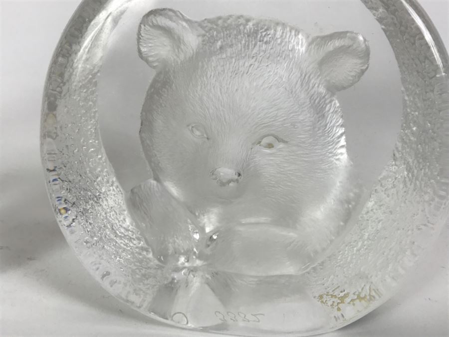 Set Of 3 Mats Jonasson Lead Crystal Glass Animal Figurine Paperweights Handmade In Sweden Individually Etched Signed [Photo 5]