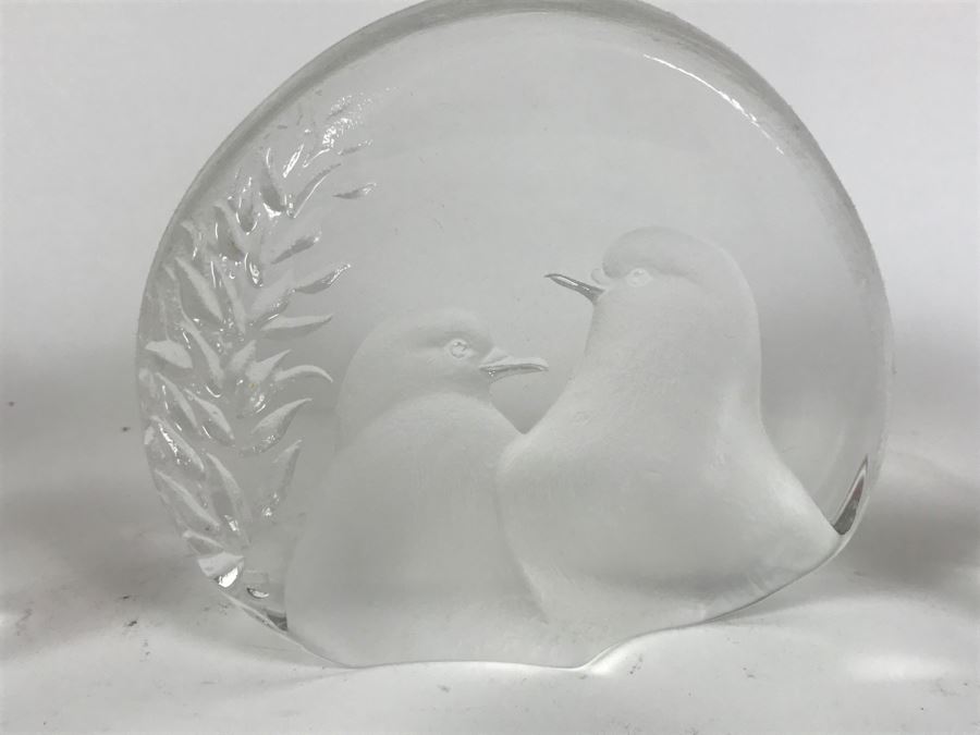 Set Of 3 Mats Jonasson Lead Crystal Glass Animal Figurine Paperweights Handmade In Sweden Individually Etched Signed [Photo 8]