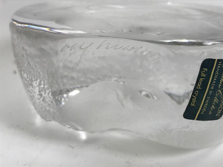 Set Of 3 Mats Jonasson Lead Crystal Glass Animal Figurine Paperweights Handmade In Sweden Individually Etched Signed [Photo 12]