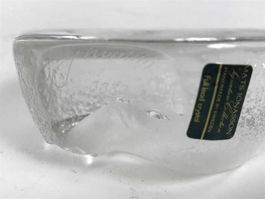 Set Of 3 Mats Jonasson Lead Crystal Glass Animal Figurine Paperweights Handmade In Sweden Individually Etched Signed [Photo 10]