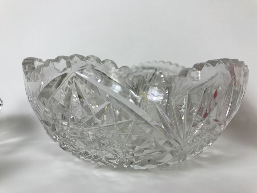 Set Of 3 Detailed Cut Crystal Bowls [Photo 10]