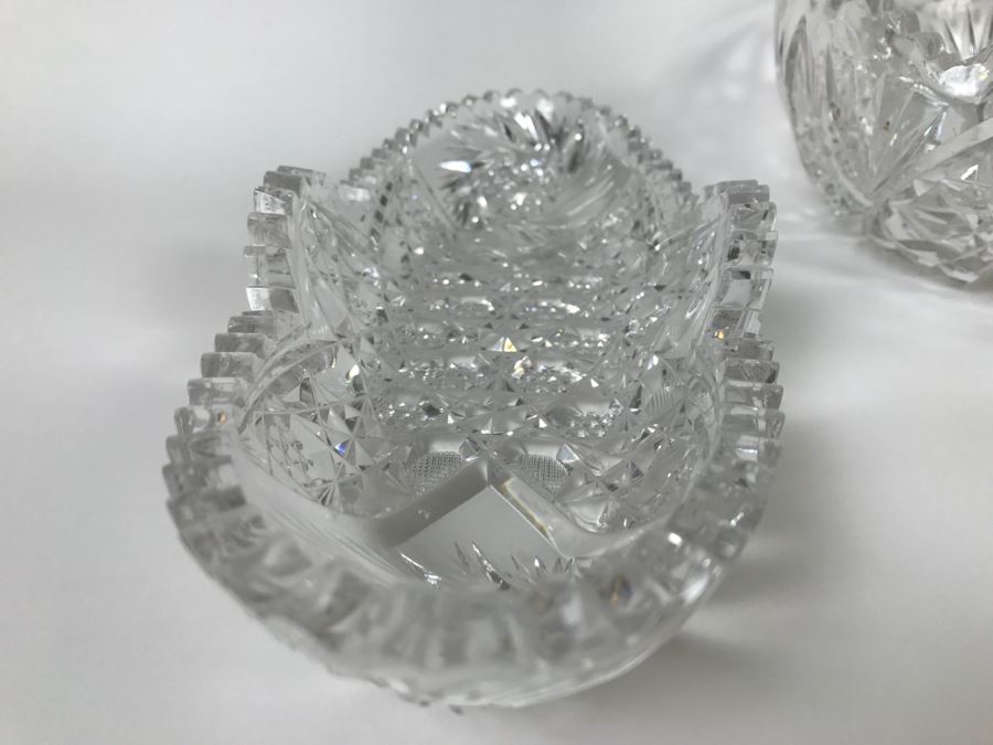 Set Of 3 Detailed Cut Crystal Bowls [Photo 13]
