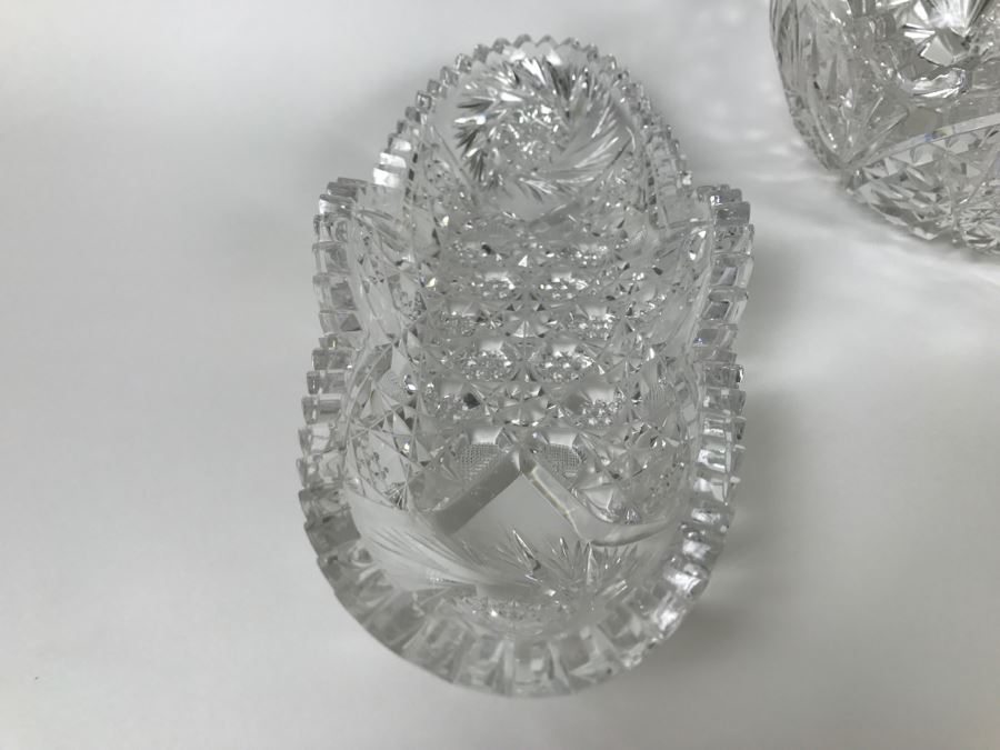 Set Of 3 Detailed Cut Crystal Bowls [Photo 14]