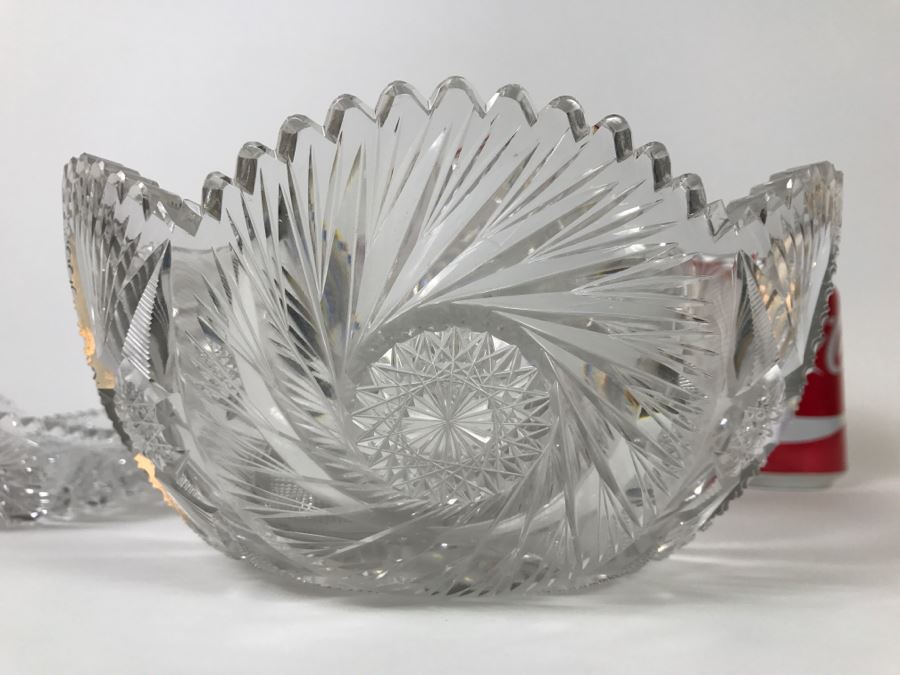 Set Of 3 Detailed Cut Crystal Bowls [Photo 4]