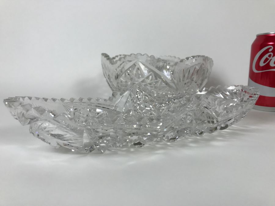 Set Of 3 Detailed Cut Crystal Bowls [Photo 15]