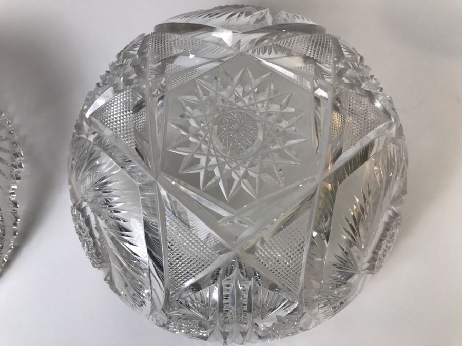 Set Of 3 Detailed Cut Crystal Bowls