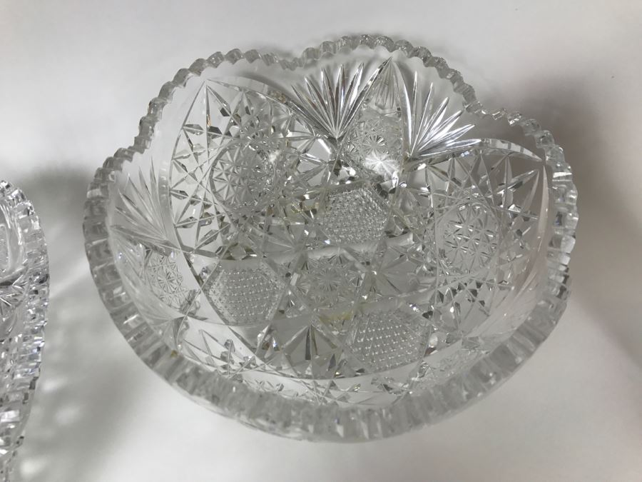 Set Of 3 Detailed Cut Crystal Bowls [Photo 12]