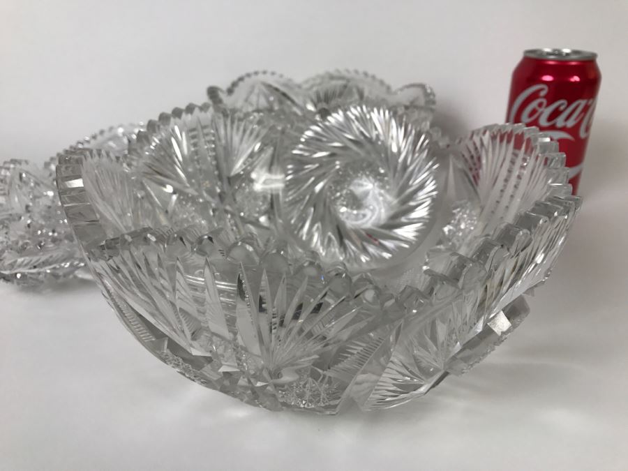 Set Of 3 Detailed Cut Crystal Bowls [Photo 3]