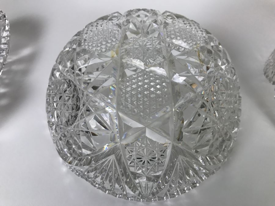 Set Of 3 Detailed Cut Crystal Bowls [Photo 23]