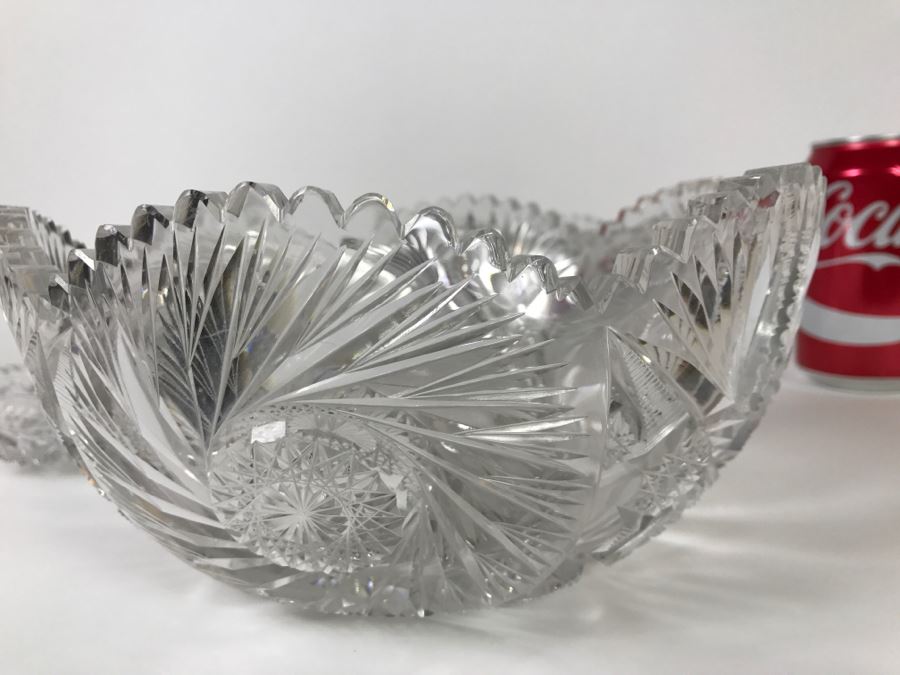 Set Of 3 Detailed Cut Crystal Bowls [Photo 7]