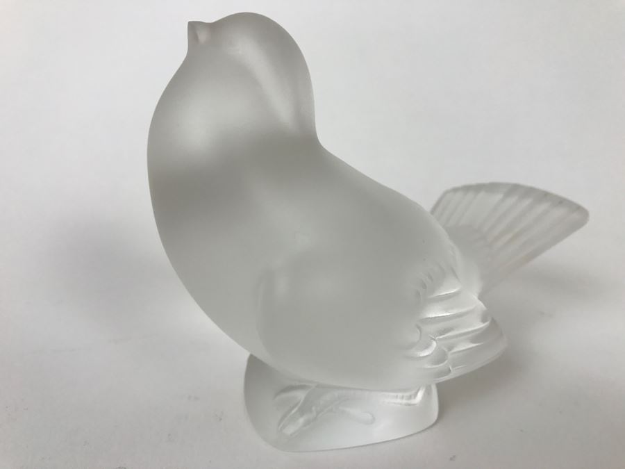 Lalique Crystal Bird Figurine France Hand Signed Etched [Photo 4]