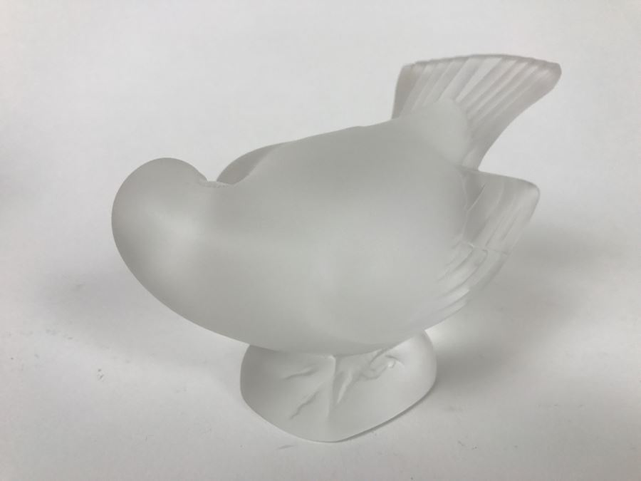 Lalique Crystal Bird Figurine France Hand Signed Etched [Photo 4]