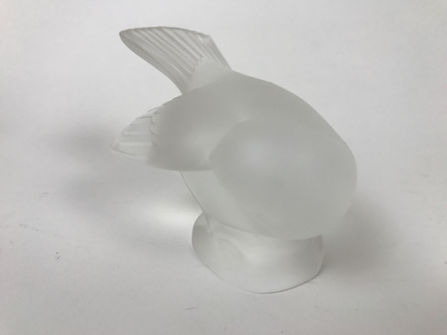 Lalique Crystal Bird Figurine France Hand Signed Etched [Photo 3]