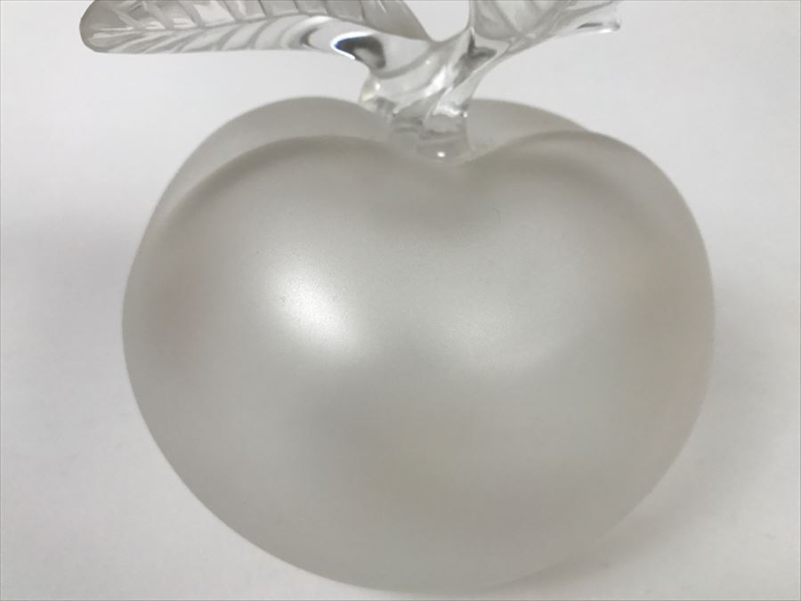 Lalique Frosted Crystal France GRAND POMME Large Apple Perfume Bottle 6' Tall [Photo 4]