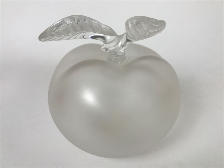 Lalique Frosted Crystal France GRAND POMME Large Apple Perfume Bottle 6' Tall [Photo 2]