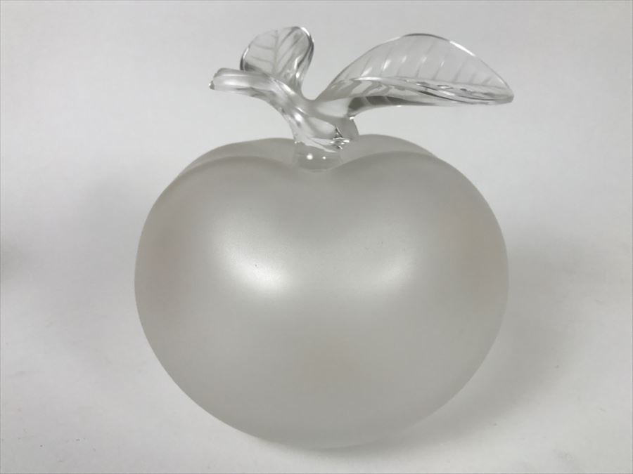 Lalique Frosted Crystal France GRAND POMME Large Apple Perfume Bottle 6' Tall [Photo 6]