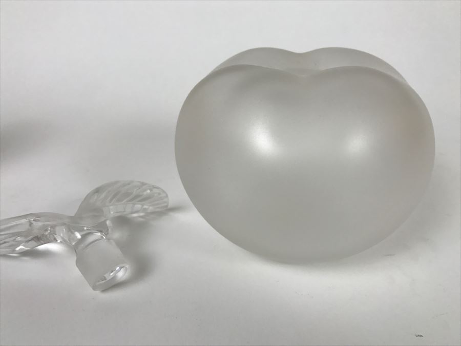 Lalique Frosted Crystal France GRAND POMME Large Apple Perfume Bottle 6' Tall [Photo 8]