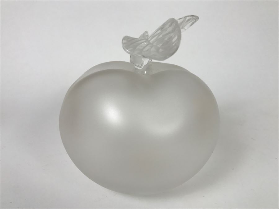 Lalique Frosted Crystal France GRAND POMME Large Apple Perfume Bottle 6' Tall [Photo 5]
