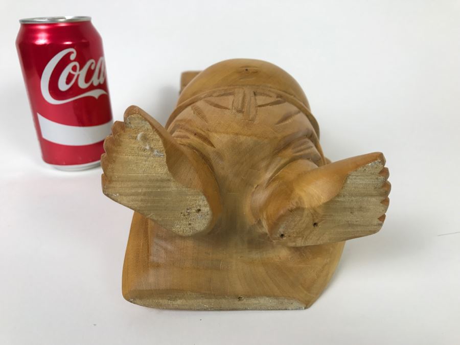 Hand Carved Laughing Wooden Buddha Statue [Photo 8]