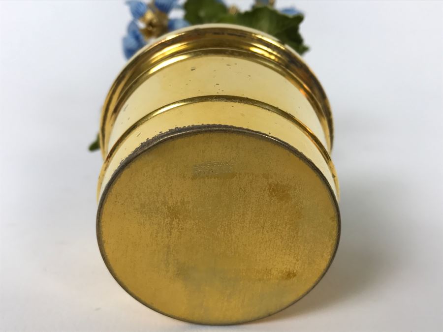 Gorham Sterling Silver Miniature Flower Pot With Artificial Enamel Metal Flowers [Photo 8]