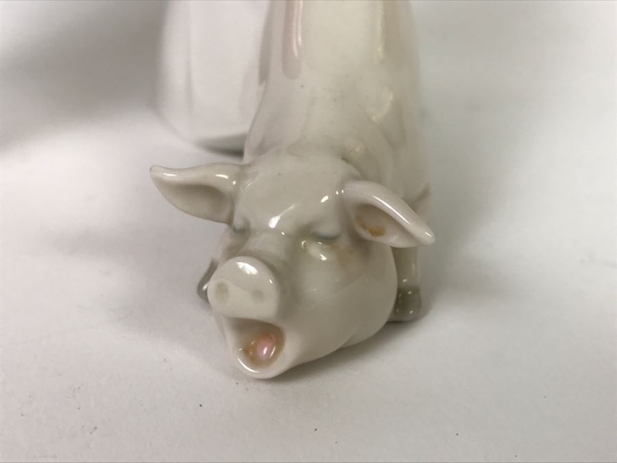 Lladro Glazed Figurine 4608 Cook In Trouble Chef And Pig [Photo 3]