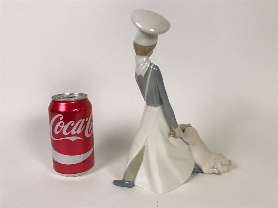 Lladro Glazed Figurine 4608 Cook In Trouble Chef And Pig [Photo 8]