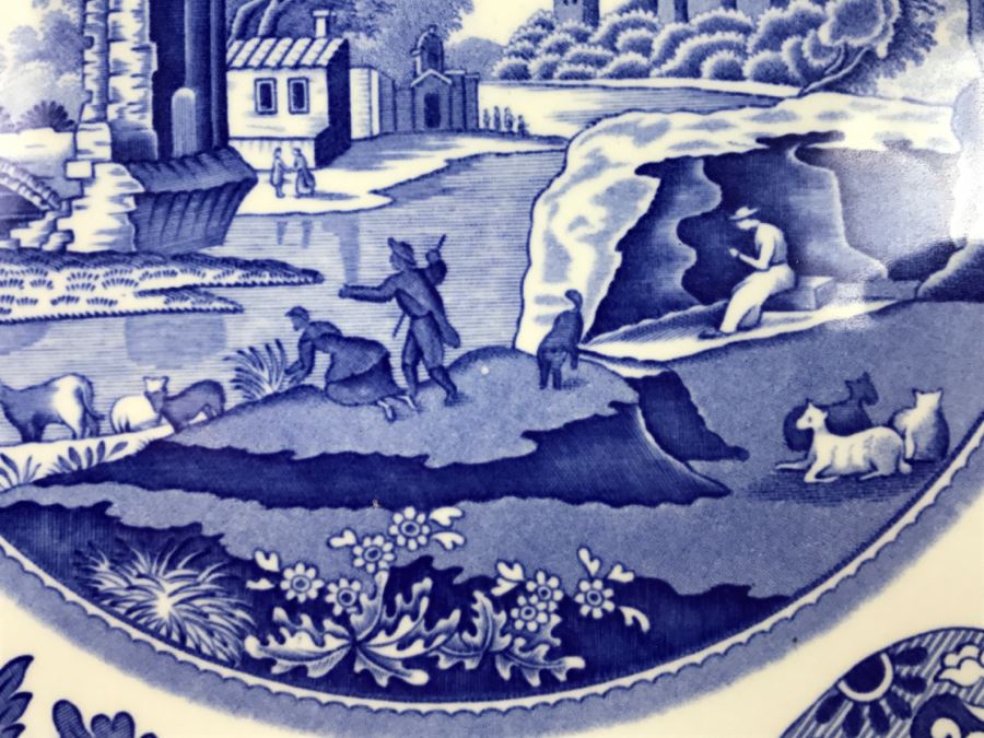 Spode Plate Made In England Italian Spode Design C.1816 V With Wooden Display Stand [Photo 4]