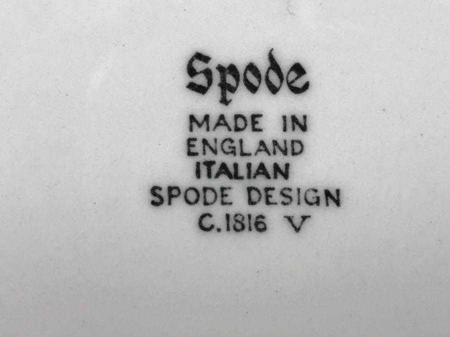Spode Plate Made In England Italian Spode Design C.1816 V With Wooden Display Stand [Photo 6]