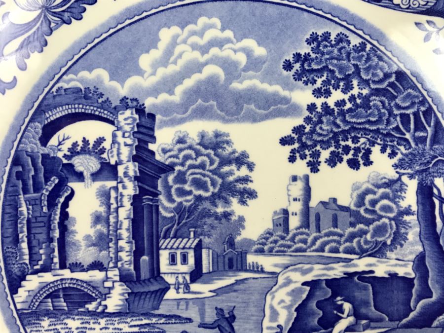 Spode Plate Made In England Italian Spode Design C.1816 V With Wooden Display Stand [Photo 5]