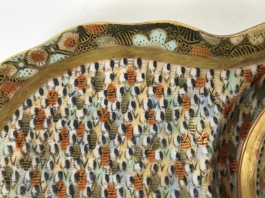 Vintage Japanese Satsuma Gold Dish And Cup And Saucer Dish Japanese Figures [Photo 11]