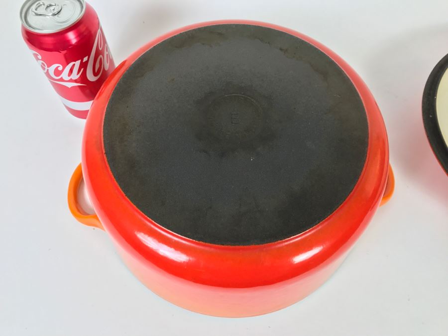 Vintage Orange Le Creuset Enameled Cast-Iron E 4.5 Quart Round French (Dutch) Oven [Photo 10]