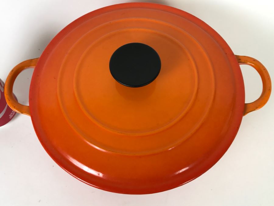 Vintage Orange Le Creuset Enameled Cast-Iron E 4.5 Quart Round French ...