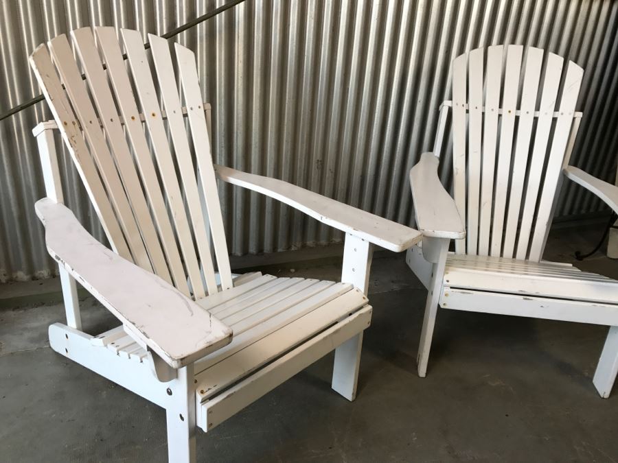 Pair Of White Adirondack Chairs [Photo 4]