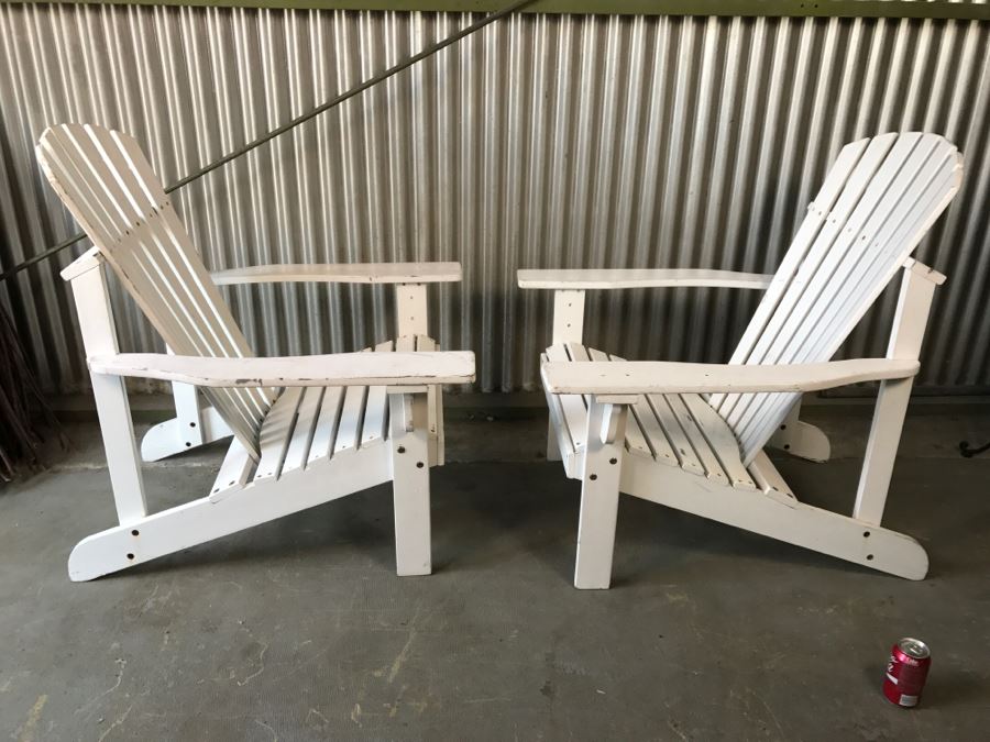 Pair Of White Adirondack Chairs [Photo 5]