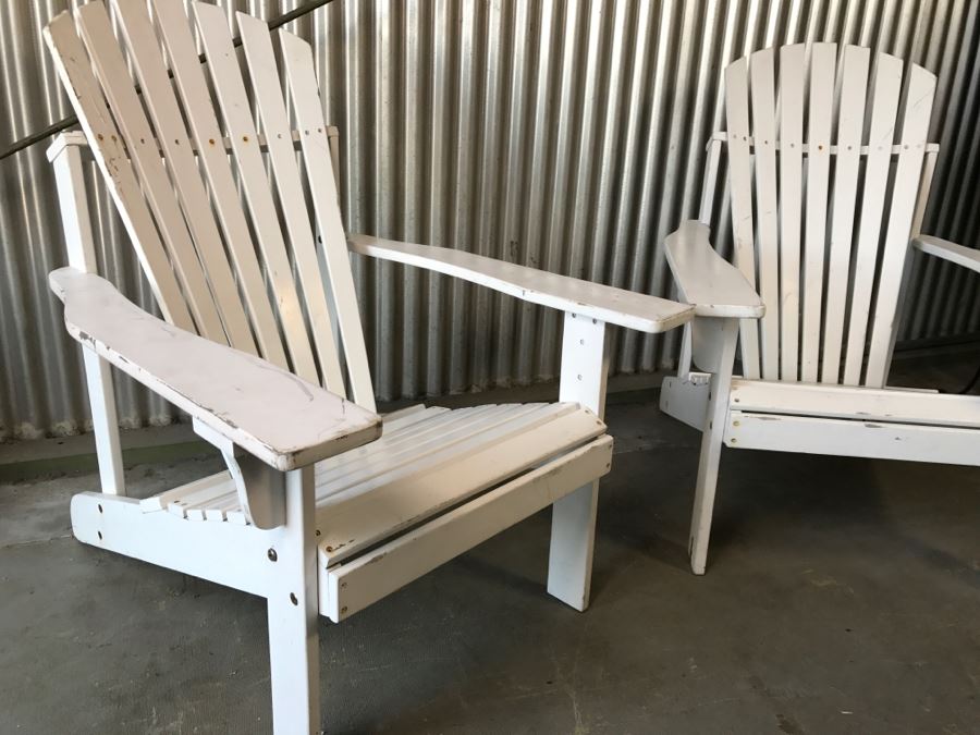 Pair Of White Adirondack Chairs [Photo 3]