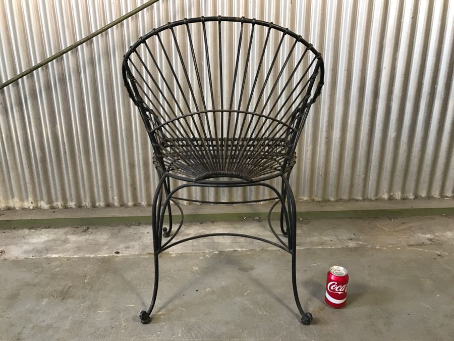Solid Black Ornate Metal Outdoor Chair (Matches Loveseat In This Sale) [Photo 4]