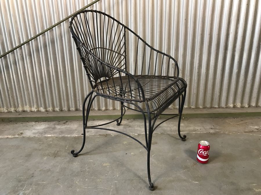 Solid Black Ornate Metal Outdoor Chair (Matches Loveseat In This Sale)
