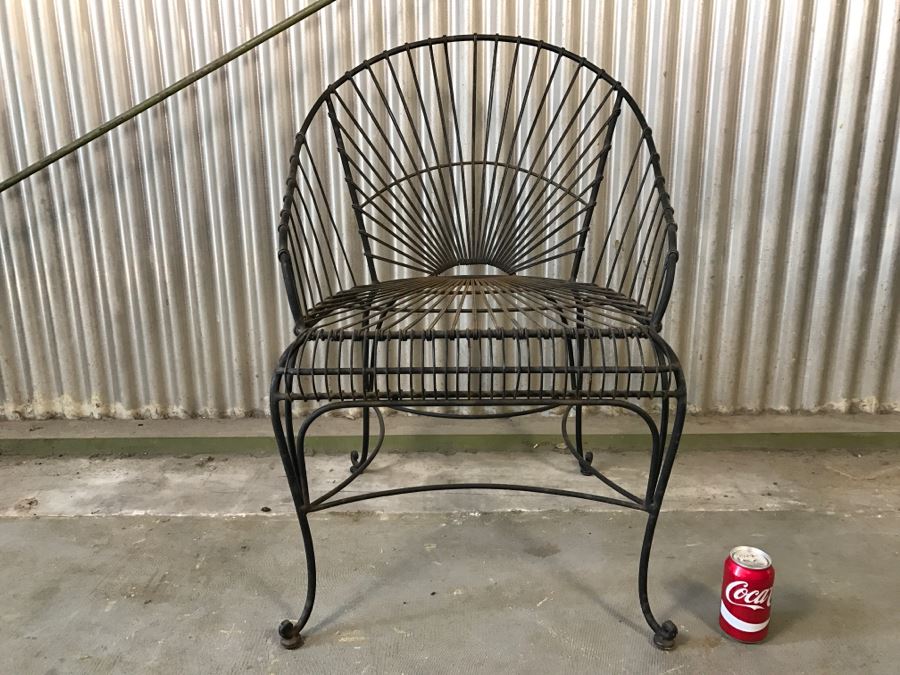 Solid Black Ornate Metal Outdoor Chair (Matches Loveseat In This Sale) [Photo 2]