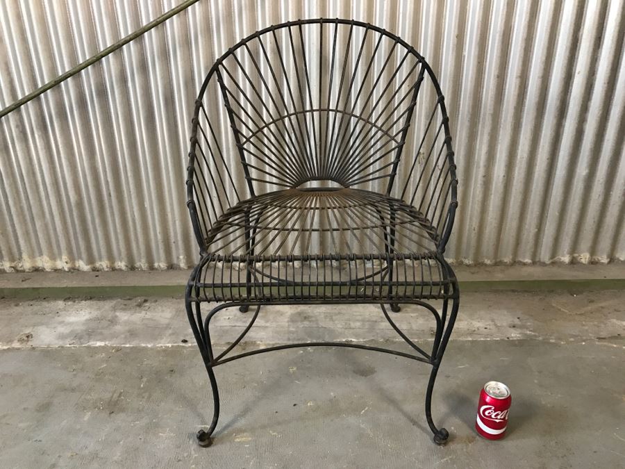 Solid Black Ornate Metal Outdoor Chair (Matches Loveseat In This Sale) [Photo 3]