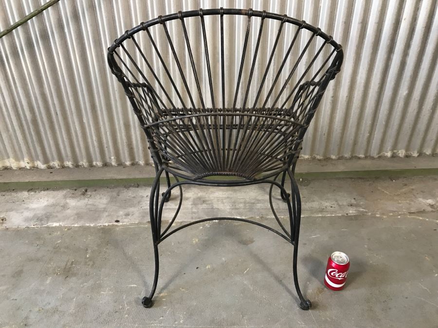 Solid Black Ornate Metal Outdoor Chair (Matches Loveseat In This Sale) [Photo 5]