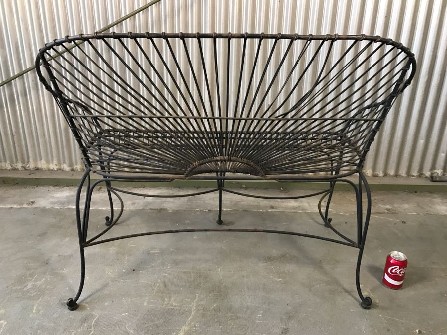 Solid Black Ornate Metal Outdoor Loveseat (Matches Chair In This Sale) [Photo 7]