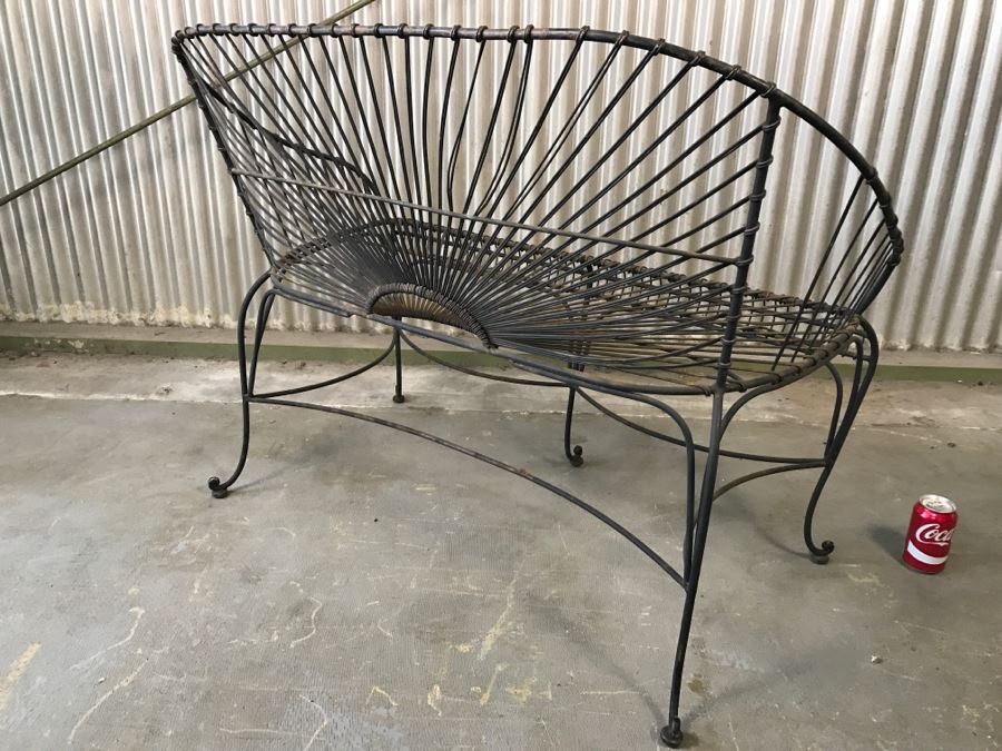 Solid Black Ornate Metal Outdoor Loveseat (Matches Chair In This Sale) [Photo 6]