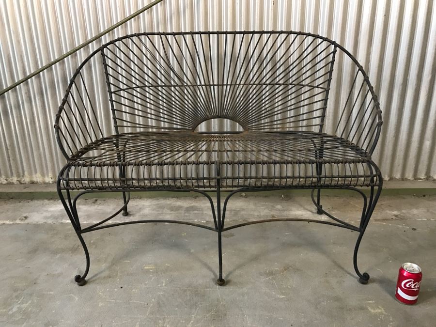 Solid Black Ornate Metal Outdoor Loveseat (Matches Chair In This Sale) [Photo 2]