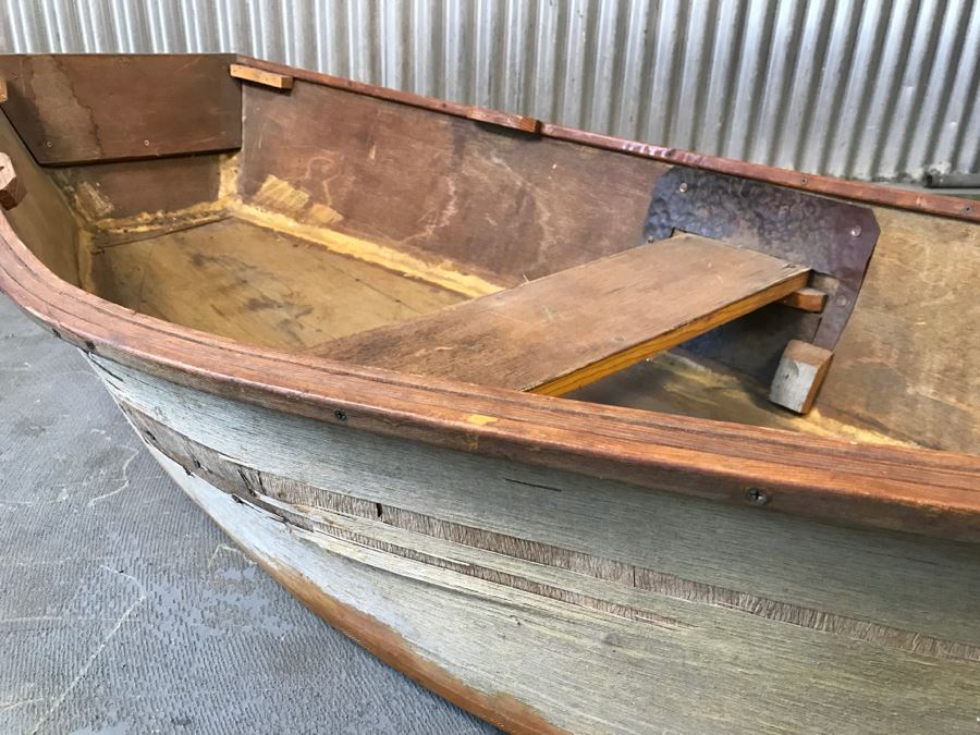 Vintage Wooden Rowboat Great For Garden Or Mounting On Wall