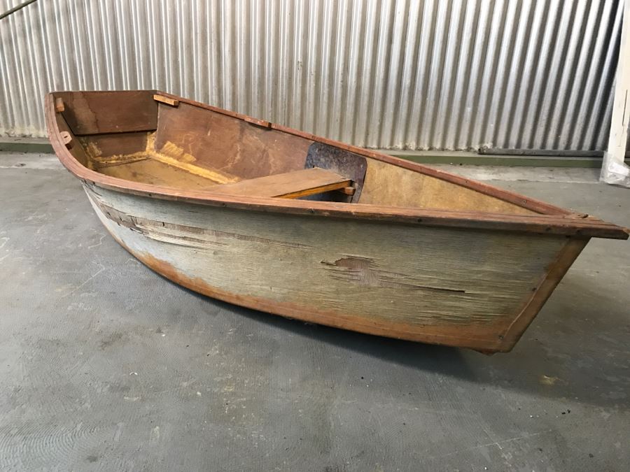 Vintage Wooden Rowboat Great For Garden Or Mounting On Wall